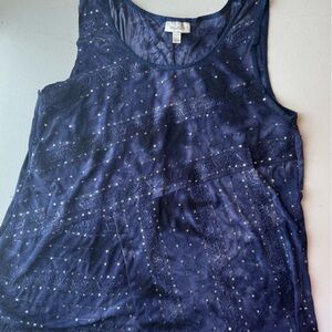 Dressbarn Deep Blue Quilted Tank | 1X